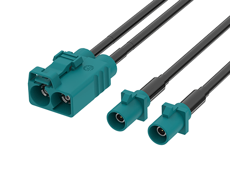 ATTEND FAKRA Jack(1x2) 转 Plug x2 电缆 FR-1J2P-100Z01 授权代理商｜BONCHIP 现货供应 100CM 汽车射频连接线